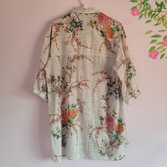 Johnny Was Colmar Oversized Cotton Tunic Top Button Down Size Small - Picture 11 of 14